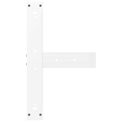 White Steel T-Shaped Bar Table Legs 2pcs, Adjustable Height, 60x35cm