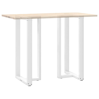 White Steel T-Shaped Bar Table Legs 2pcs, Adjustable Height, 60x35cm