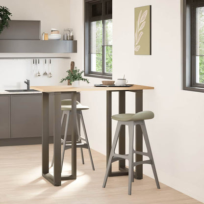 Black Steel T-Shaped Bar Table Legs, Adjustable Height, 2 pcs