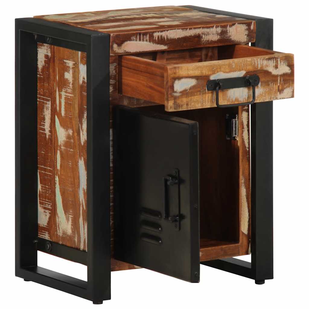 Multicolour Bedside Cabinet 40x30x50 cm - Solid Reclaimed Wood