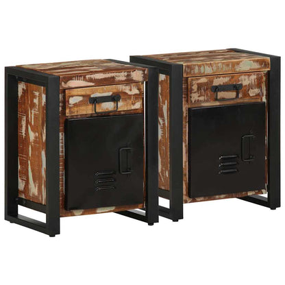 Multicolor Solid Mango Wood Bedside Cabinets - Set of 2