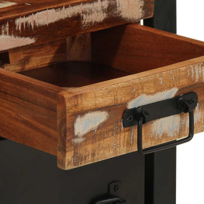 Multicolor Solid Mango Wood Bedside Cabinets - Set of 2