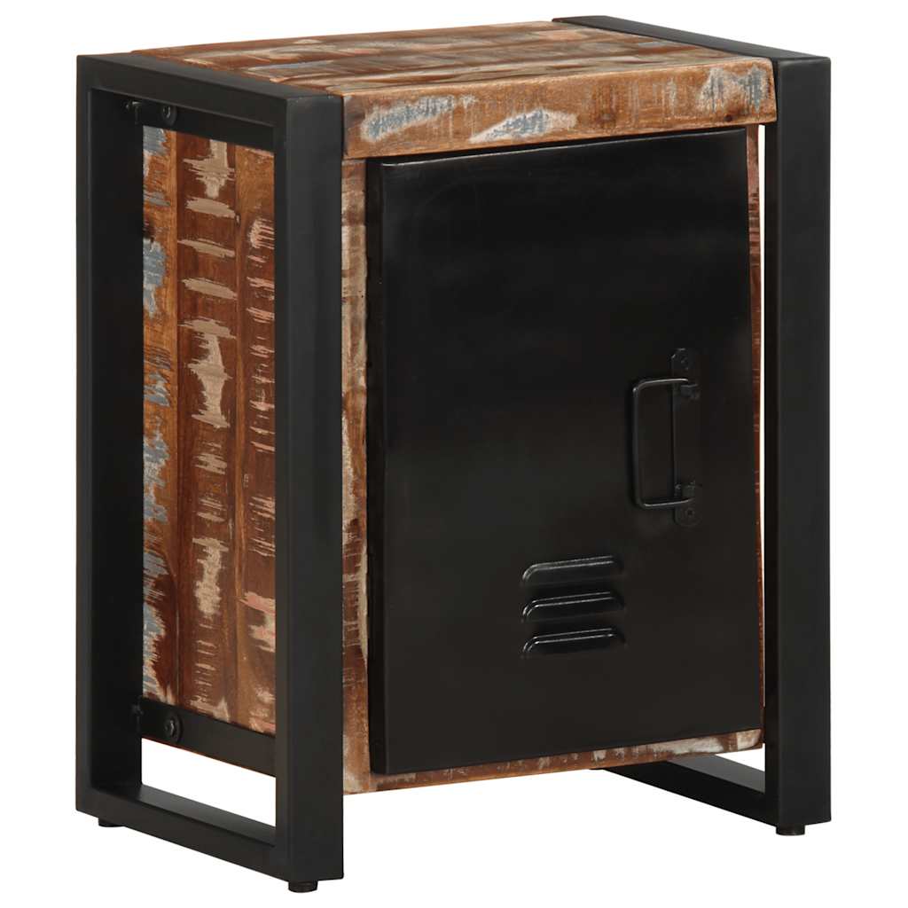 Multicolour Reclaimed Solid Wood Bedside Cabinet 40x30x51 cm