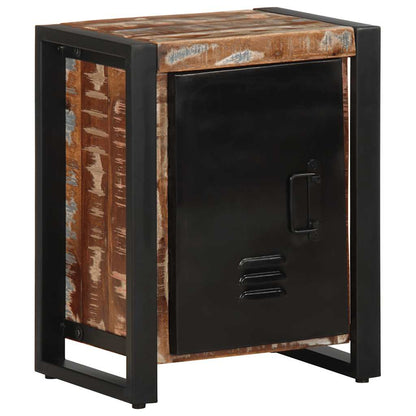 Multicolour Reclaimed Solid Wood Bedside Cabinet 40x30x51 cm