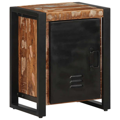 Multicolour Reclaimed Solid Wood Bedside Cabinet 40x30x51 cm