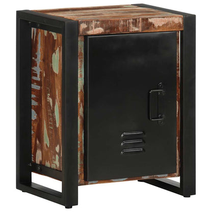 Multicolour Reclaimed Solid Wood Bedside Cabinet 40x30x51 cm