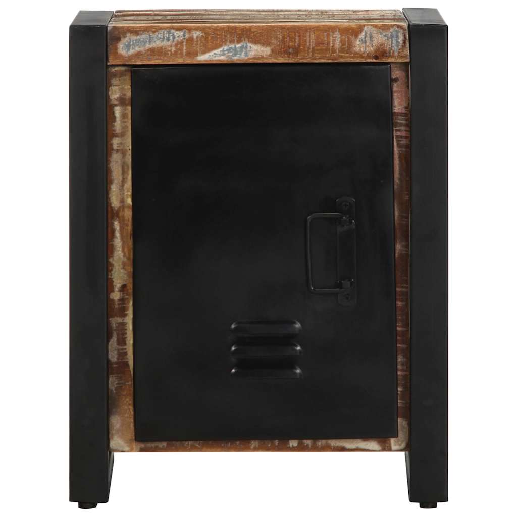 Multicolour Reclaimed Solid Wood Bedside Cabinet 40x30x51 cm