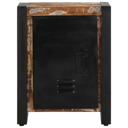 Multicolour Reclaimed Solid Wood Bedside Cabinet 40x30x51 cm