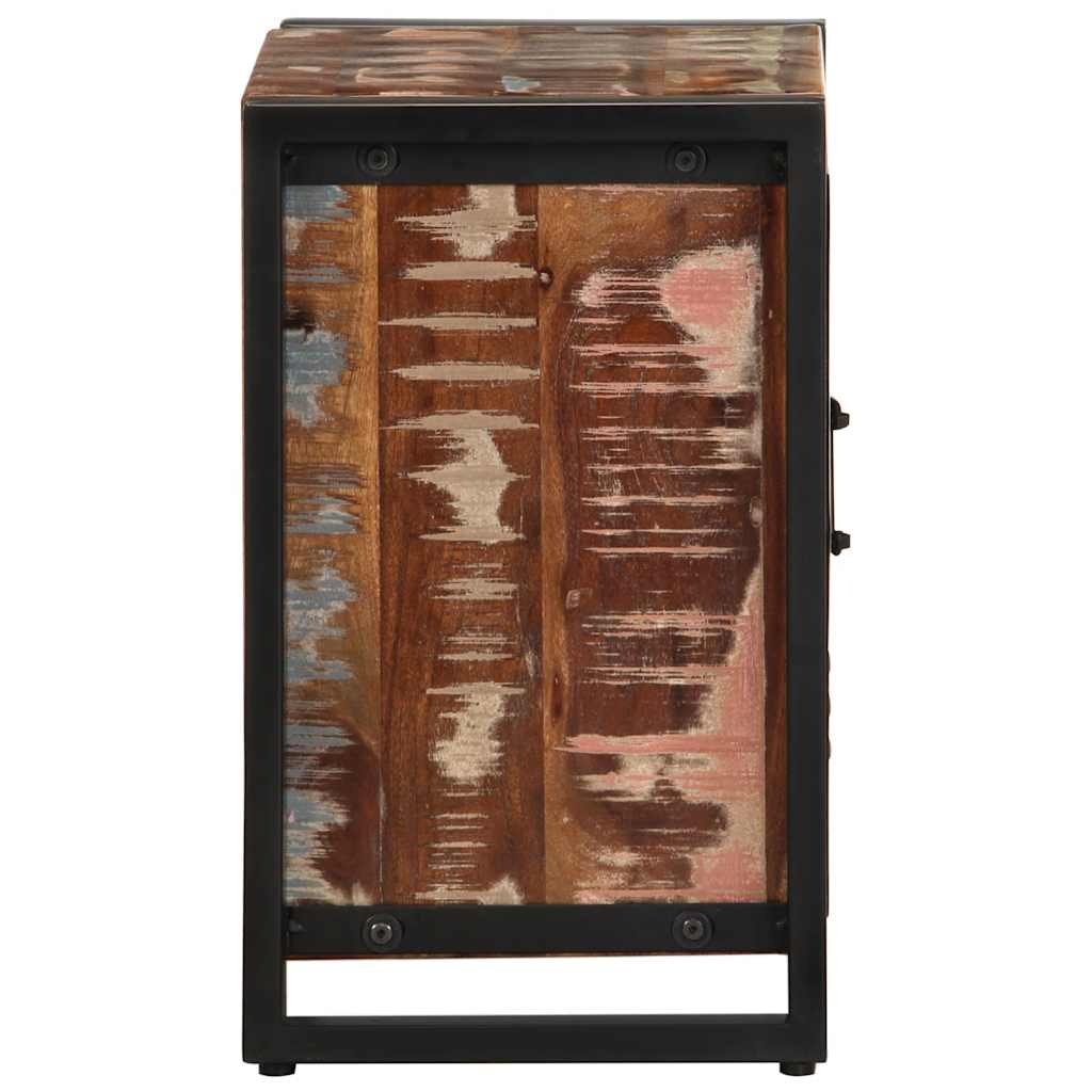 Multicolour Reclaimed Solid Wood Bedside Cabinet 40x30x51 cm