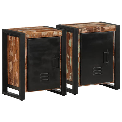 Multicolor Solid Mango Wood Bedside Cabinets - Set of 2