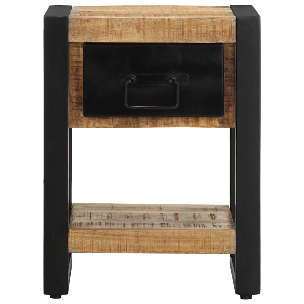 Solid Mango Wood Bedside Cabinets, Set of 2 - Rustic Charm