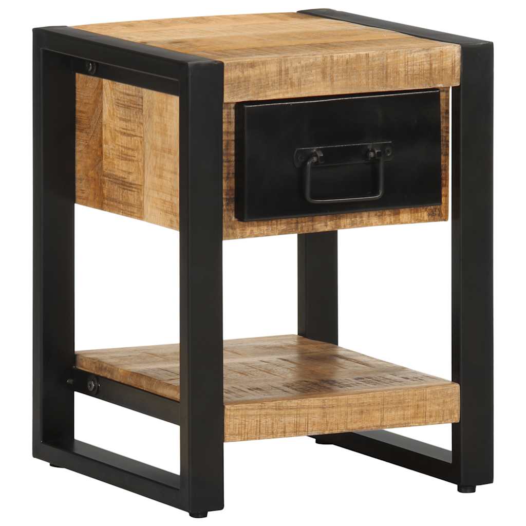Solid Mango Wood Bedside Cabinets, Set of 2 - Rustic Charm