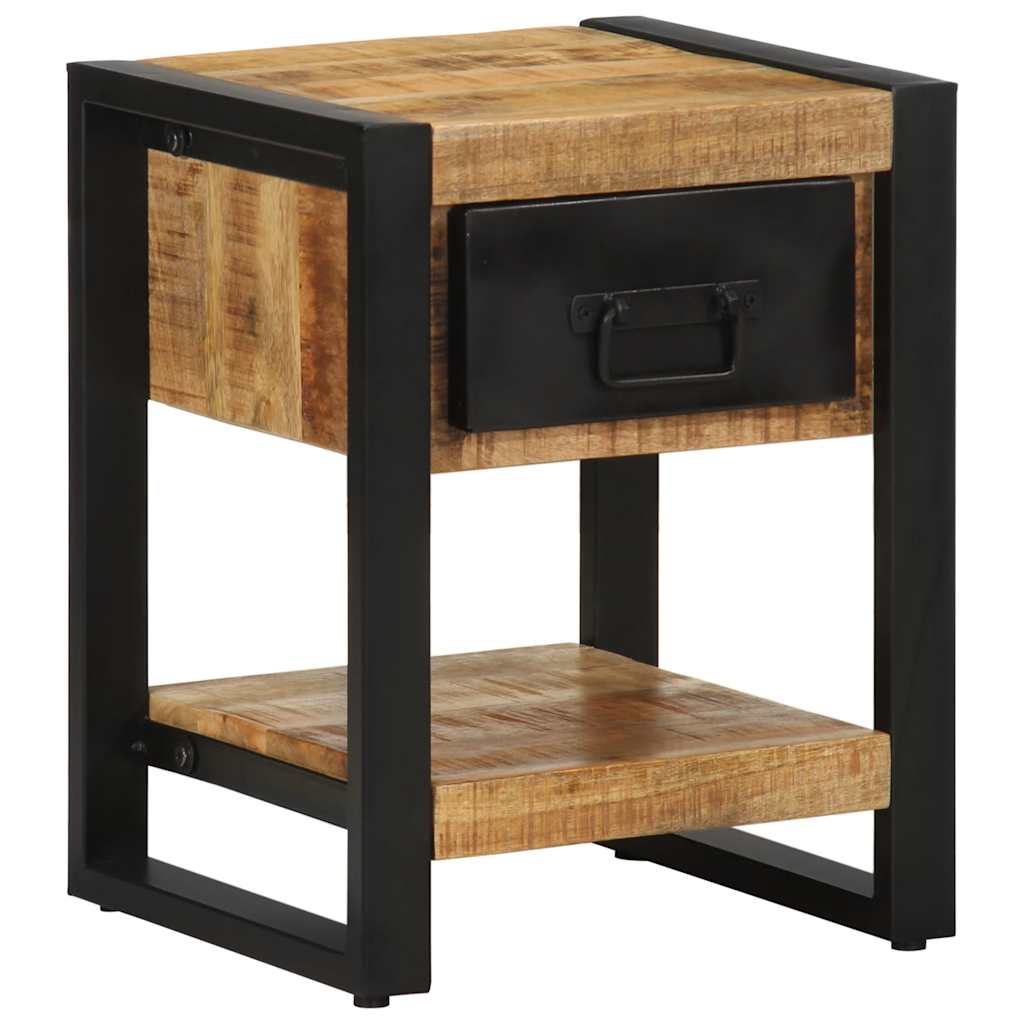 Solid Mango Wood Bedside Cabinets, Set of 2 - Rustic Charm