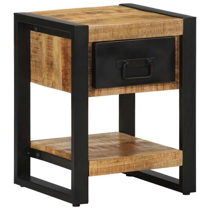 Solid Mango Wood Bedside Cabinets, Set of 2 - Rustic Charm