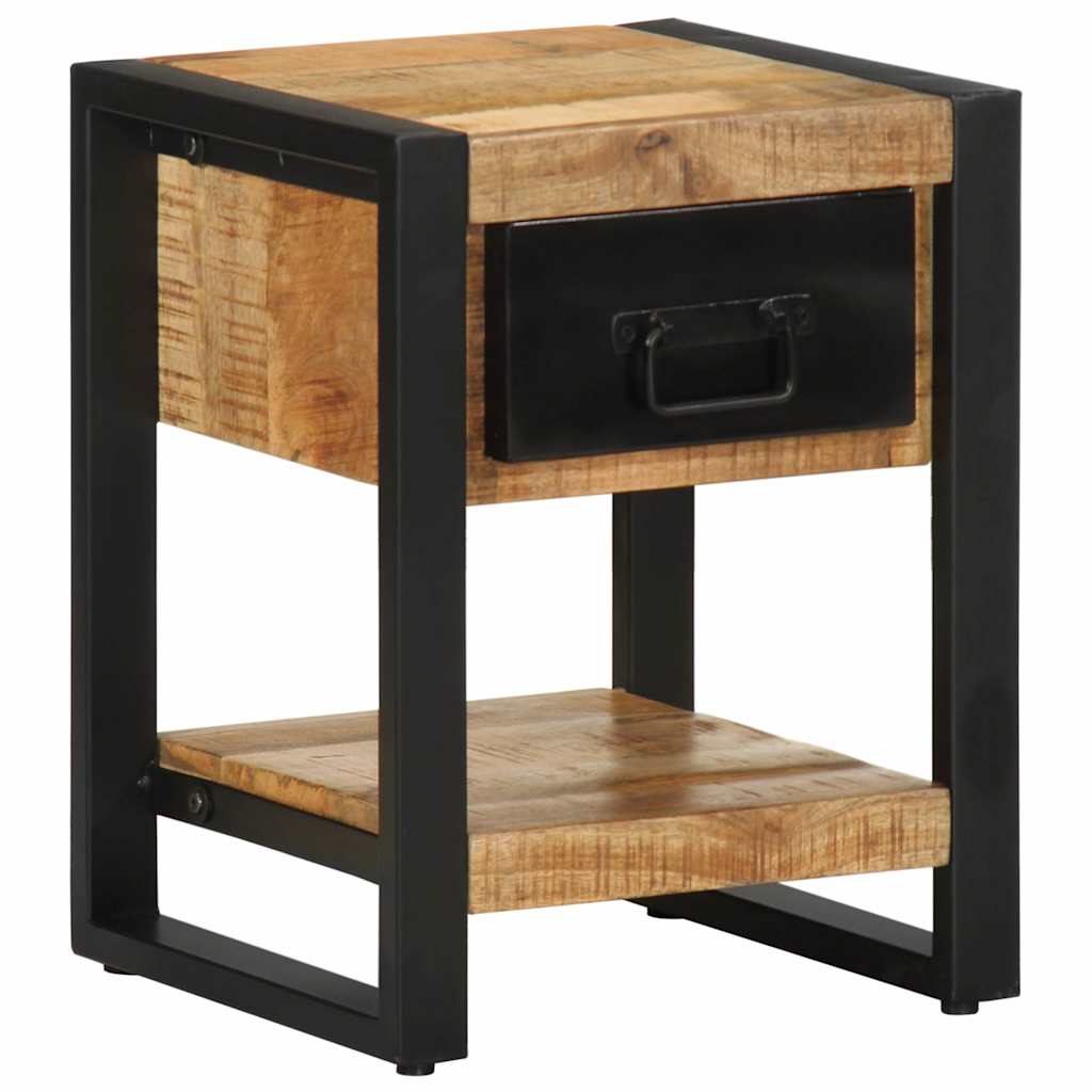 Solid Mango Wood Bedside Cabinets, Set of 2 - Rustic Charm