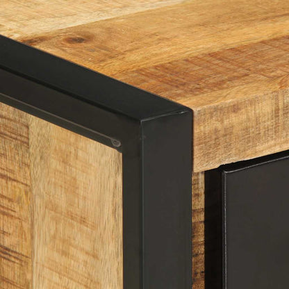 Solid Mango Wood Bedside Cabinets, Set of 2 - Rustic Charm