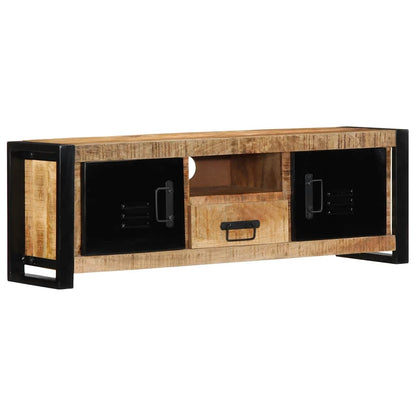TV Cabinet 100x30x35 cm Solid Rough Wood Mango