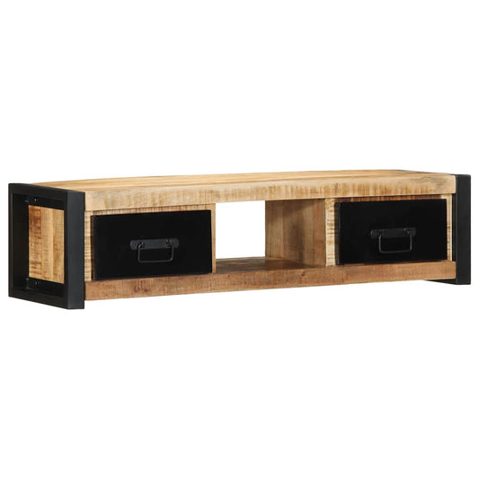 TV Cabinet 100x30x25 cm Solid Rough Wood Mango