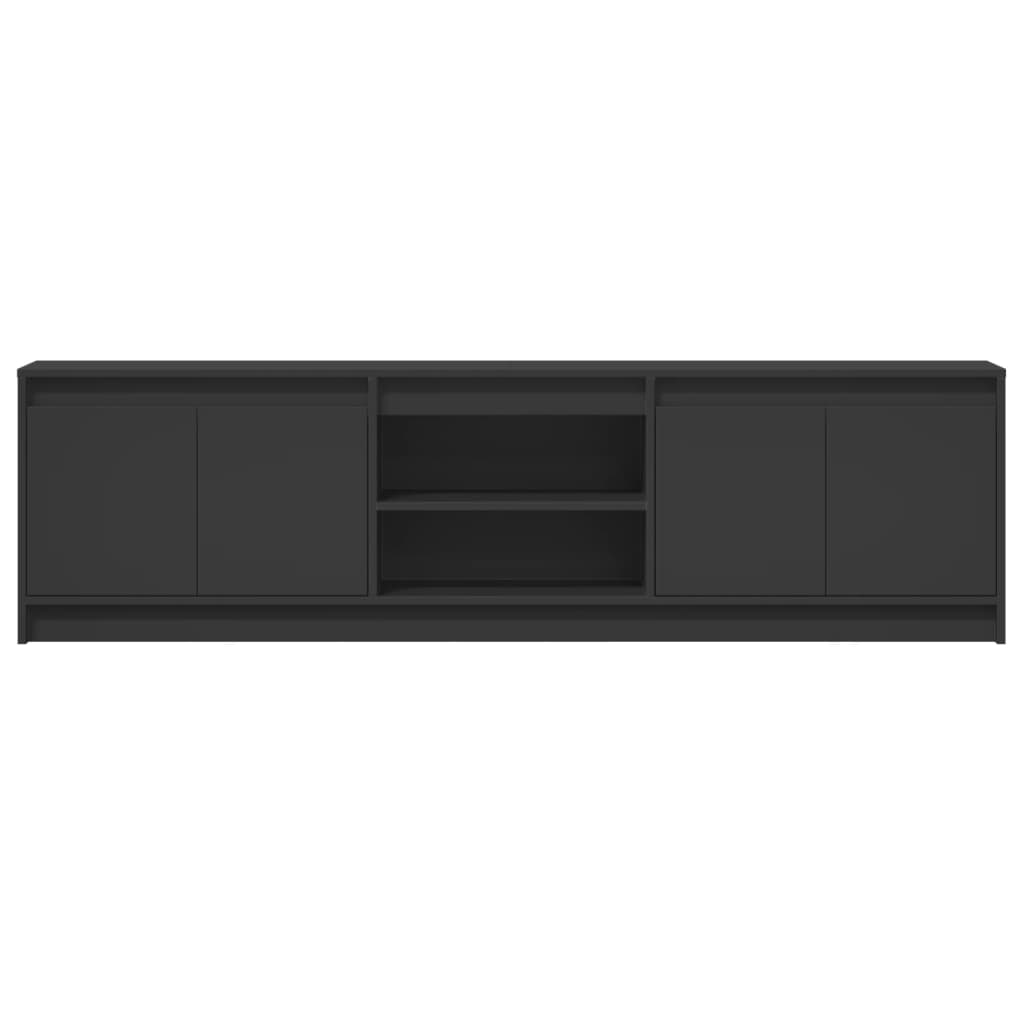 TV Cabinet with LED Black 180x34x50 cm Engineered Wood