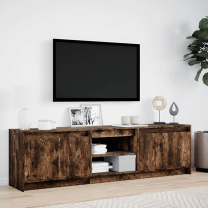 TV Cabinet with LED Smoked Oak 180x34x50 cm Engineered Wood
