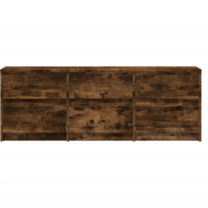 TV Cabinet with LED Smoked Oak 140x34x50 cm Engineered Wood