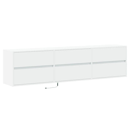 TV Wall Cabinet with LED White 180x31x45 cm