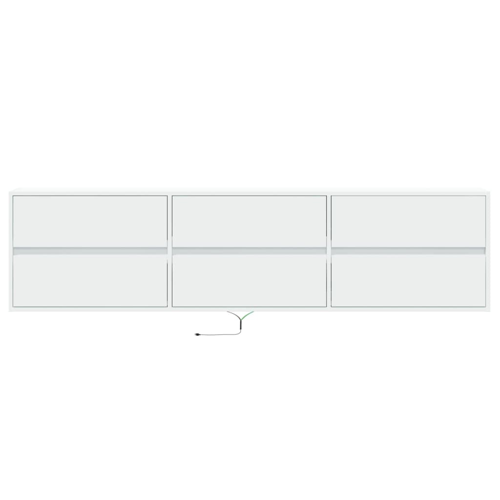 TV Wall Cabinet with LED White 180x31x45 cm