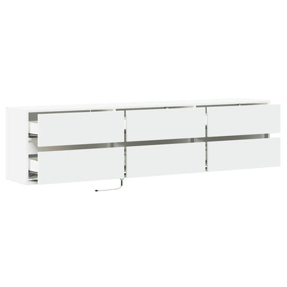 TV Wall Cabinet with LED White 180x31x45 cm