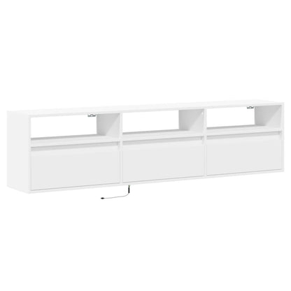TV Wall Cabinet with LED White 180x31x45 cm