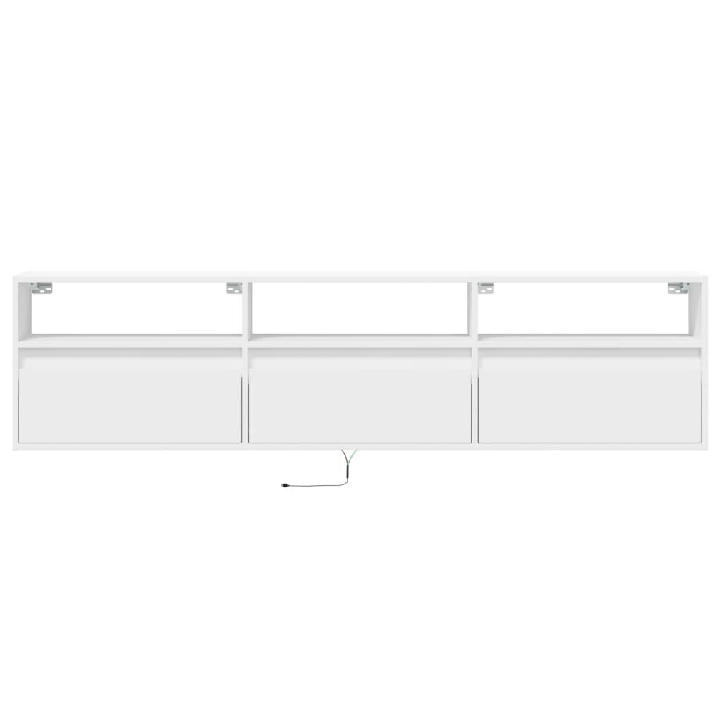 TV Wall Cabinet with LED White 180x31x45 cm