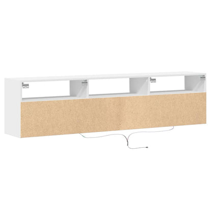 TV Wall Cabinet with LED White 180x31x45 cm