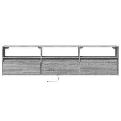 TV Wall Cabinet with LED Grey Sonoma 180x31x45 cm
