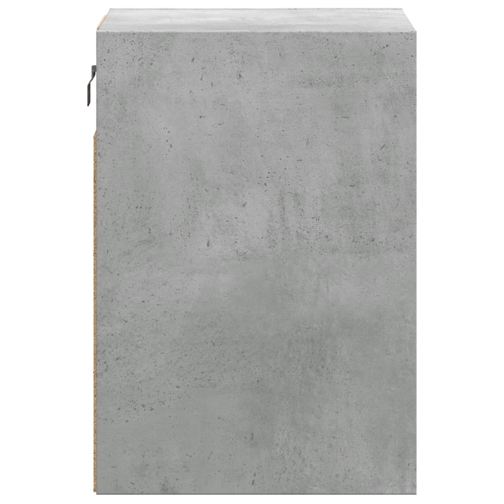 Concrete Grey Wall-Mounted Bedside Cabinet with LED Lights