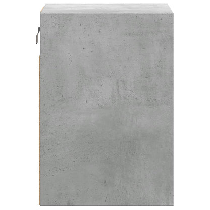 Concrete Grey Wall-Mounted Bedside Cabinet with LED Lights