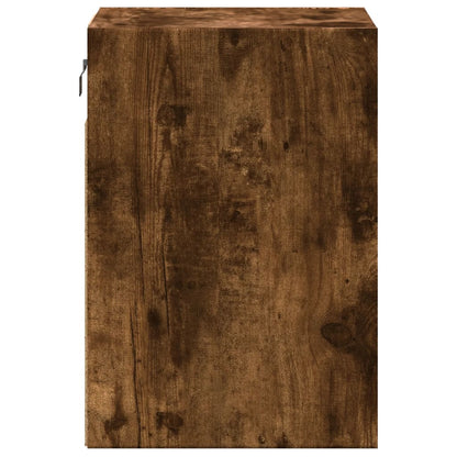 Smoked Oak Wall-Mounted Bedside Cabinets with LED Lights, 2pcs