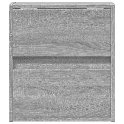 Grey Sonoma Wall-Mounted Bedside Cabinet with LED Lights