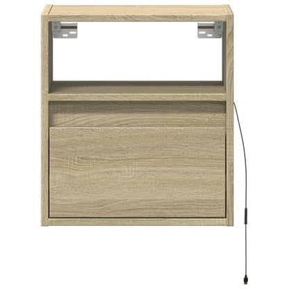 Sonoma Oak LED Wall-Mounted Bedside Cabinet
