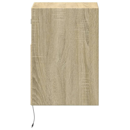 Sonoma Oak LED Wall-Mounted Bedside Cabinet