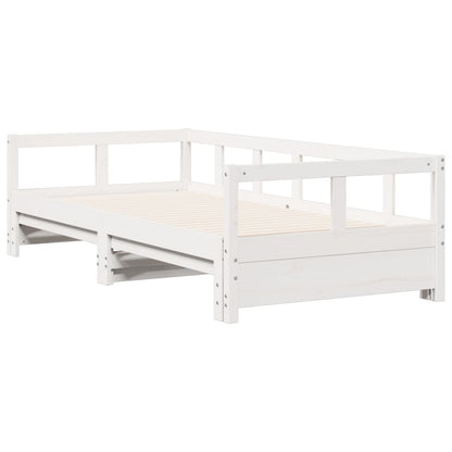 White Solid Pine Wood Daybed Frame 90x200 cm - No Mattress Included