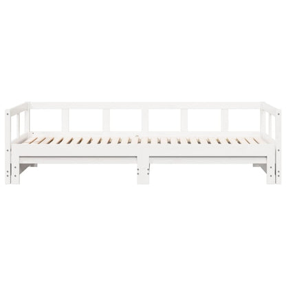 White Solid Pine Wood Daybed Frame 90x200 cm - No Mattress Included