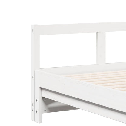 White Solid Pine Wood Daybed Frame 90x200 cm - No Mattress Included