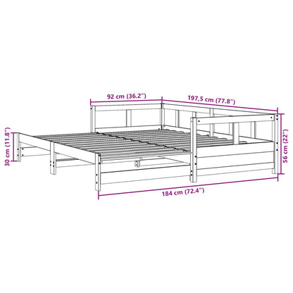 Solid Pine Daybed Frame Wax Brown 90x190 cm - No Mattress