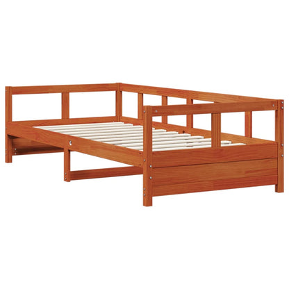 Solid Pine Daybed Frame, Wax Brown 80x200 cm - No Mattress