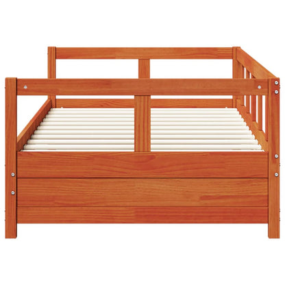 Solid Pine Daybed Frame, Wax Brown 80x200 cm - No Mattress