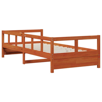 Solid Pine Daybed Frame, Wax Brown 80x200 cm - No Mattress