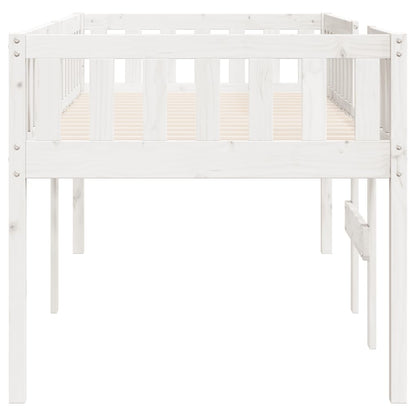 Solid Wood Pine Children's Bed, White, 80x200 cm (Mattress Not Included)