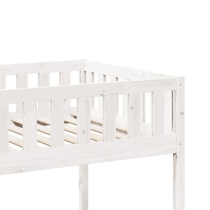 Solid Wood Pine Children's Bed, White, 80x200 cm (Mattress Not Included)