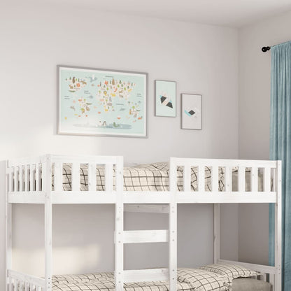 Solid Wood Pine Children's Bed, White, 80x200 cm (Mattress Not Included)