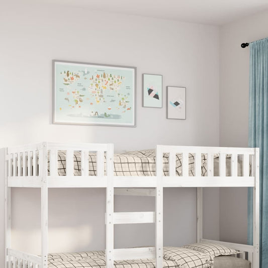White Solid Pine Wood Children's Bed 90x200 cm - No Mattress