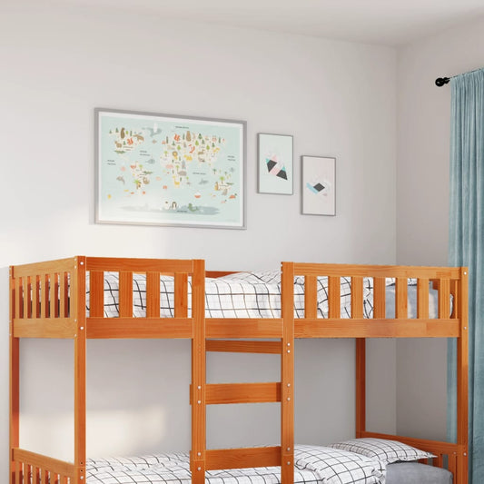 Solid Pine Wax Brown Children's Bed Frame 90x200 cm